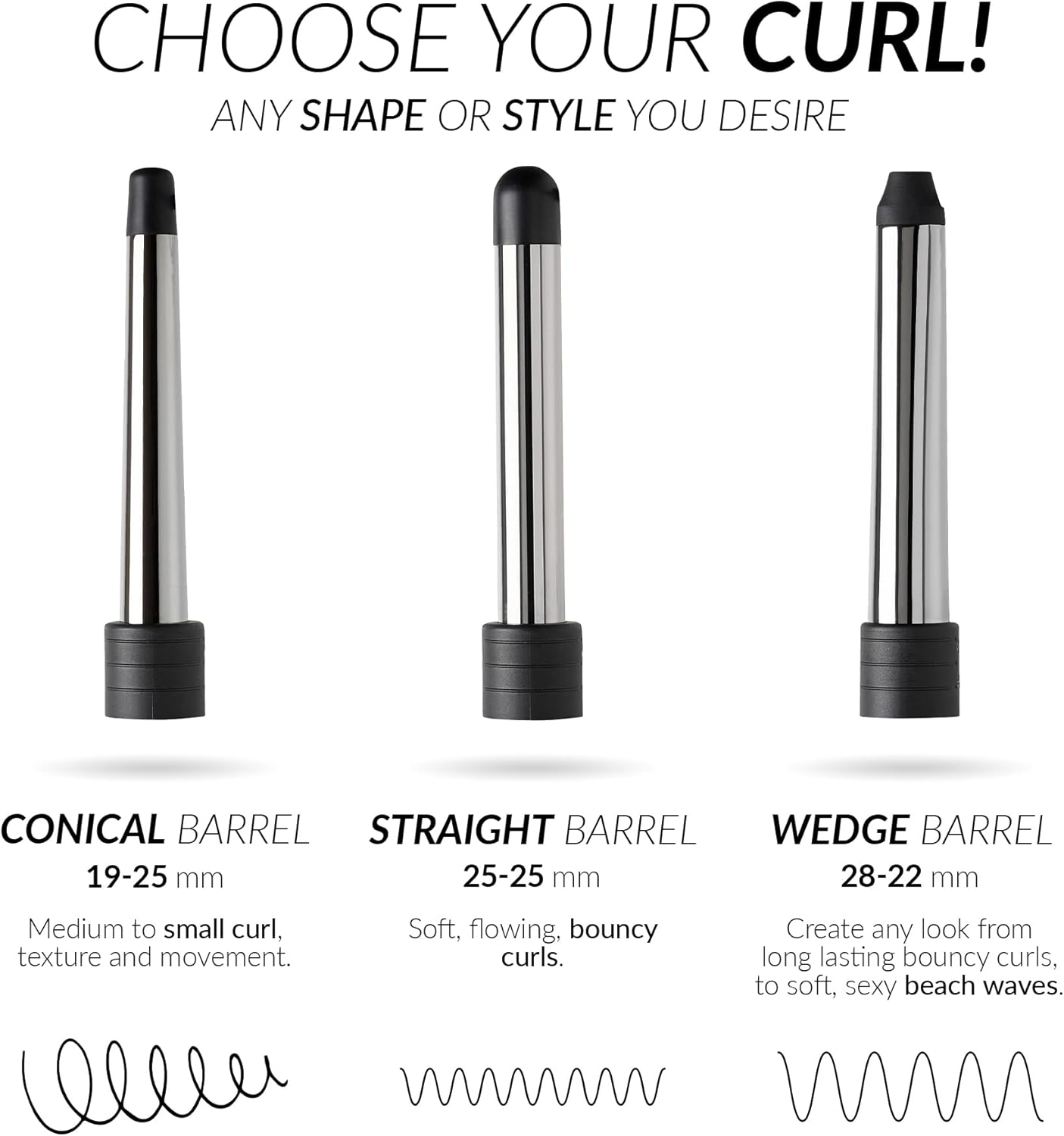 Curl Stick Barrels Professional Series Hair Curler Set